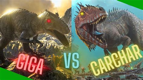 Carcharodontosaurus vs Giganotosaurus | Who is the king of Ark? - YouTube