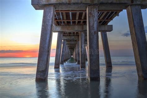 Naples Pier on the Beach at Sunset Stock Photo - Image of coastal, dynamic: 107916280