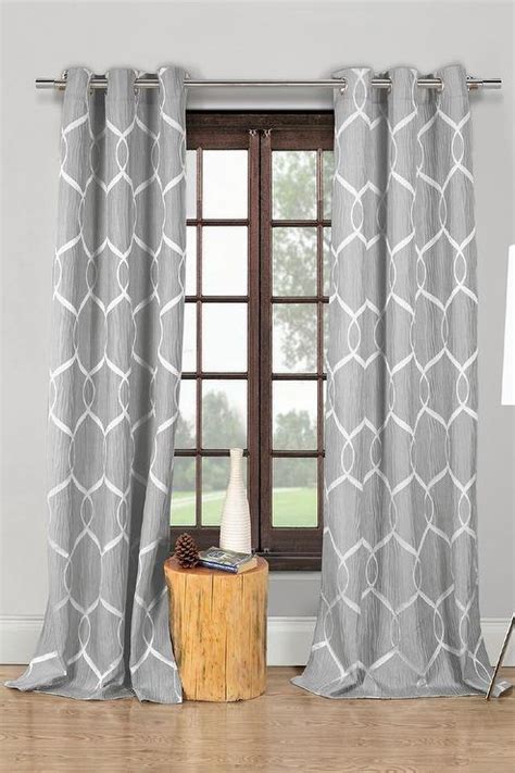 Gray and White Wrinkle Wave Pattern Panel Curtains