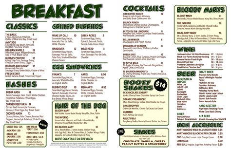 Menu – Bubba's – Restaurant & Bar