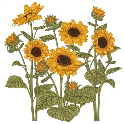 Pin by Barbara Tealdo on girasoli | Sunflower drawing, Botanical ...