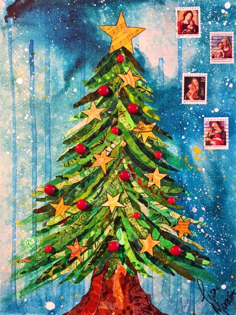 A Pinch Of Wonderful: DIY Christmas Tree Collage | Tree collage, Christmas tree art, Christmas ...