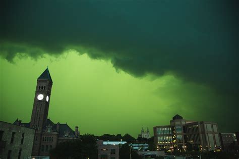 Freak thunderstorm turns sky GREEN in ultra-rare 'apocalypse-style' event | The US Sun