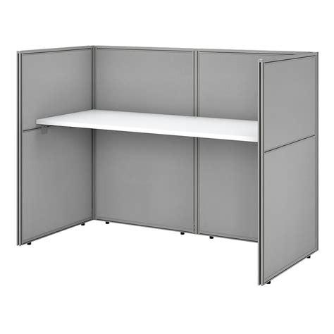 Easy Office 60W Cubicle Desk with 45H Closed Panels in White - Engineered Wood - EOD260WH-03K ...