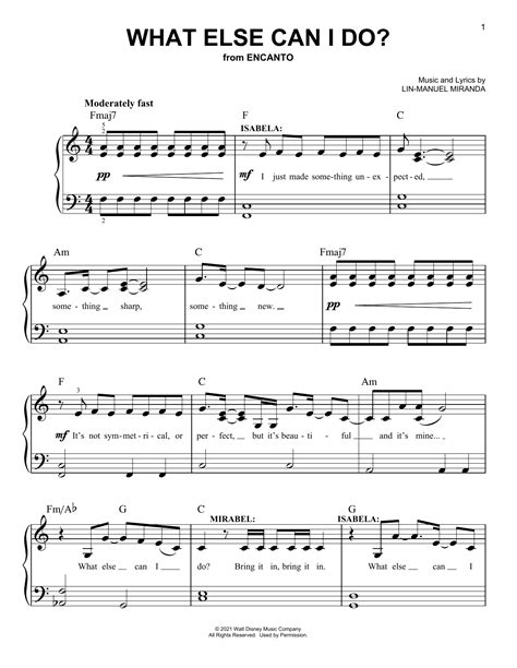 What Else Can I Do? (from Encanto) by Lin-Manuel Miranda Sheet Music for Easy Piano at Sheet ...