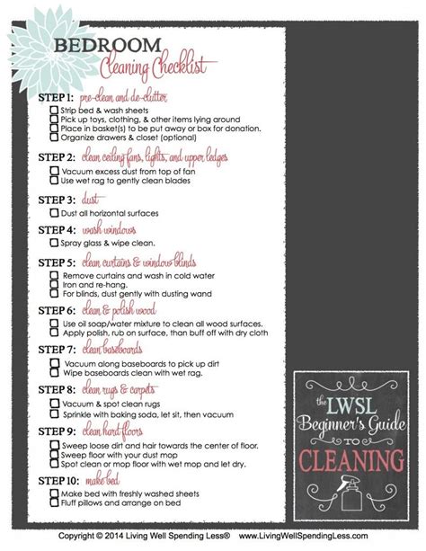 Beginner's Guide to Cleaning Part 6 | Living Well Spending Less® | Bedroom cleaning checklist ...