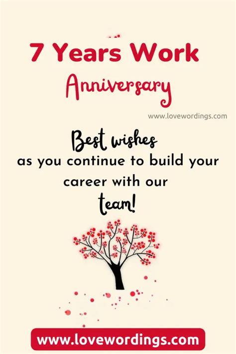 Best Happy 7 Year Work Anniversary Quotes & Wishes