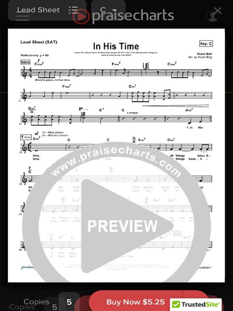 In His Time Sheet Music PDF (Maranatha Singers) - PraiseCharts | PDF