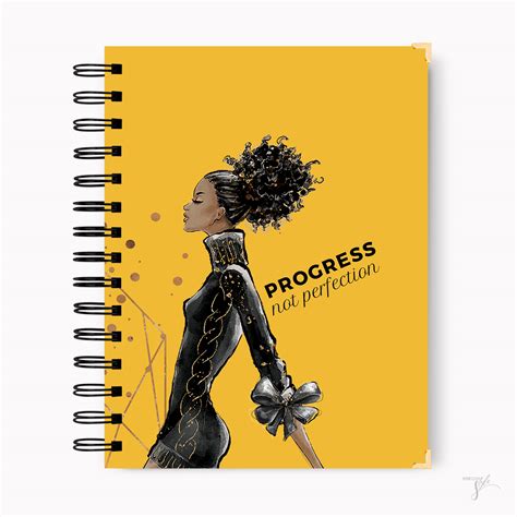 Progress not perfection notebook journal - Ebony - VIVE CON STYLE