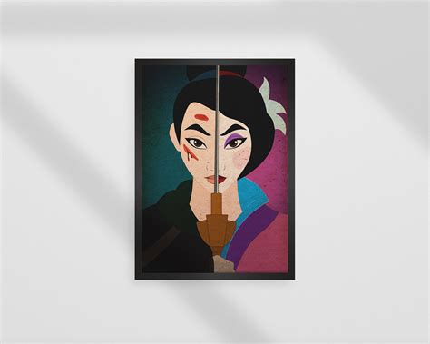 Mulan Anime, Mulan Art, Mulan Movie Print, Mulan Print, Mulan Poster, Mulan Artwork, Wall Art ...