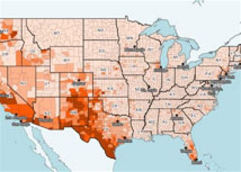 Map of America’s Hispanic population, county by county