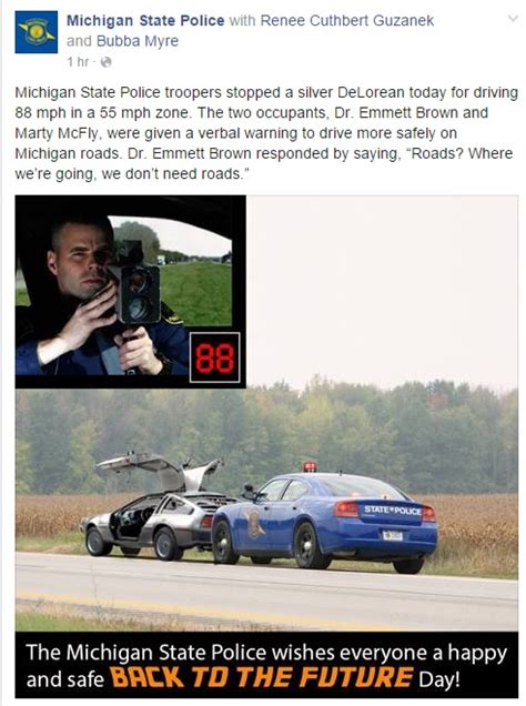 Michigan State Police troopers pulled over a DeLorean driving 88 in a ...