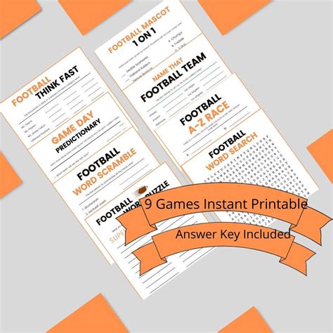 Football Party Games Instant Download. Tailgate Games . NFL - Etsy