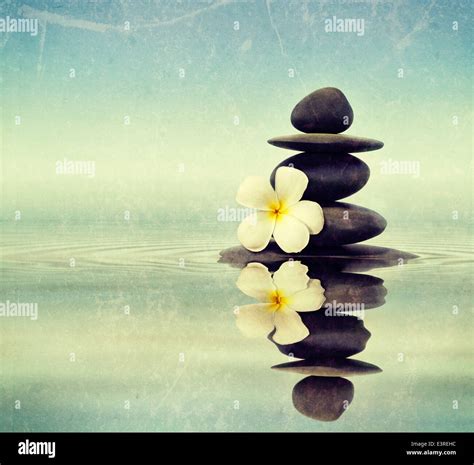 Zen meditation spa relaxation background - balanced stones stack with ...