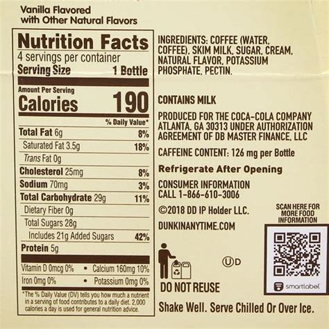 Dunkin Donuts Flavored Coffee Nutrition Facts | Besto Blog