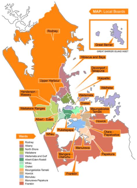 Auckland consejo mapa de la zona - Auckland consejo de los límites del ...