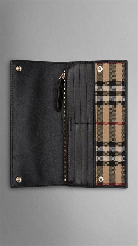 Lyst - Burberry Horseferry Check And Leather Continental Wallet in Black for Men