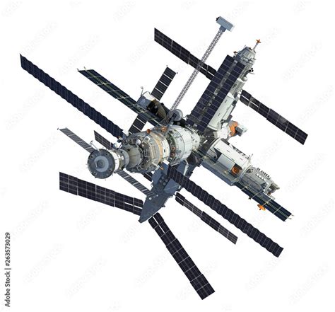 Russian Space Station Isolated Over White Background Stock Photo ...