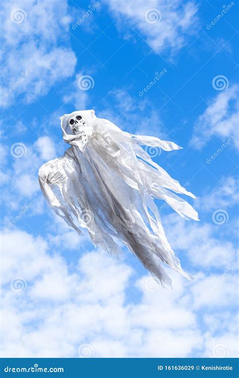 White Flying Ghost for Halloween Celebration Stock Image - Image of ...