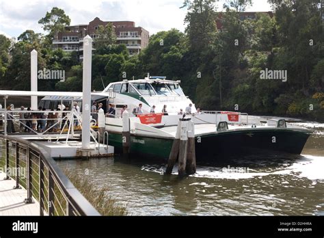 Parramatta Rivercat fast ferry about to depart from Parramatta. A popular tourist attraction to ...