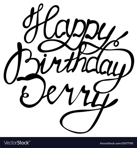 Happy birthday jerry name lettering Royalty Free Vector