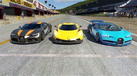 Koenigsegg Jesko Absolut vs Bugatti Chiron Super Sport 300+ vs Bugatti Chiron at Old Spa - YouTube