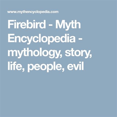 Firebird - Myth Encyclopedia - mythology, story, life, people, evil | Myths, Writing inspiration ...