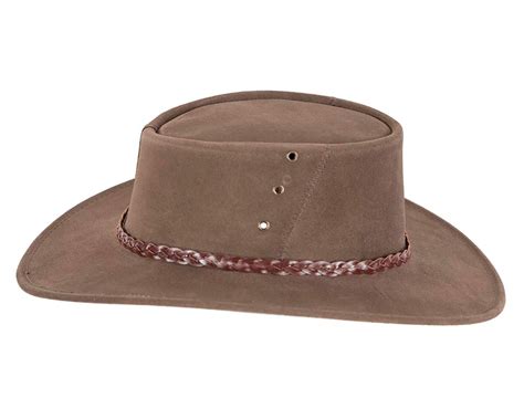 Brown Australian Leather Bush Outback Jacaru Hat Online in Australia | Hats From OZ