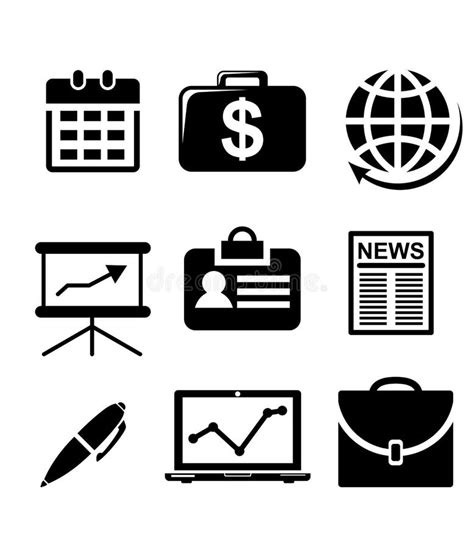 Set Of Black And White Business Icons Stock Images - Image: 37725224