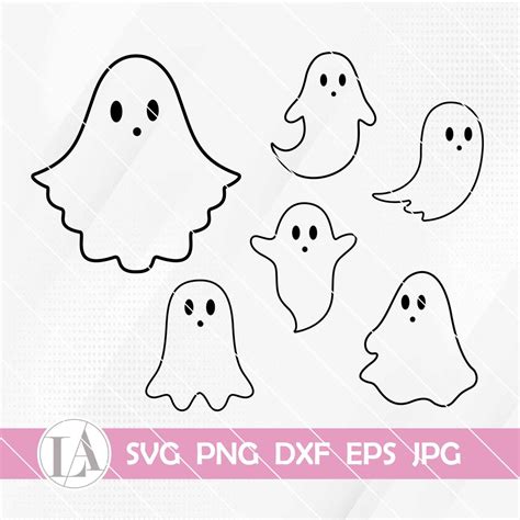 Halloween Ghost Svg Cute Ghost Bundle of 6 Cute Ghost Svg Ghost Svg ...