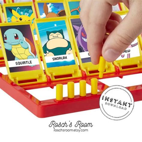 Pokemon Guess Who Printable Template Family Game Night | Etsy