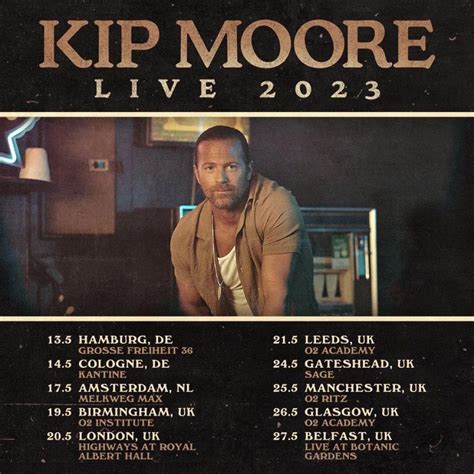 KIP MOORE – Live at Botanic 2023 – SATURDAY 27 MAY 2023 – R o c k 'N' L o a d