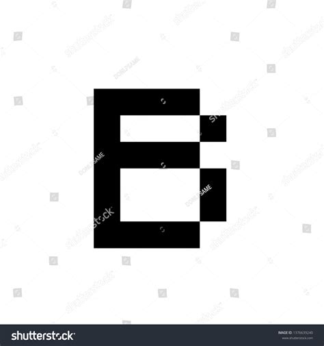 Pixel Art Alphabet B White Black Stock Vector (Royalty Free) 1376639240 ...