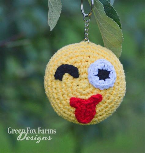 Emoji Keychain Crochet Emojis Toy Amigurumi Emoji Mini - Etsy