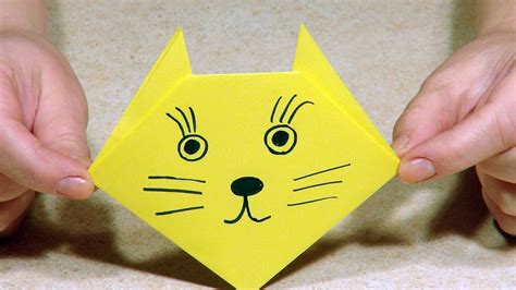 Origami for kids. Origami Cat.