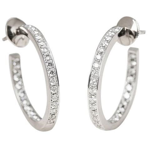 Cartier Diamond Hoop Earrings at 1stdibs