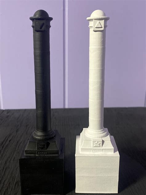 Twin pillars Boaz & Jachin I modeled and printed for my altar. : r/thelema