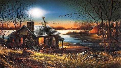 Terry Redlin | Cabin art, Terry redlin, Country art