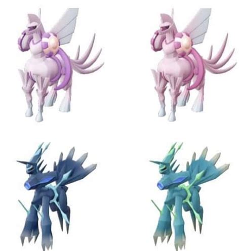 Dialga/Palkia origin form shiny comparison : r/TheSilphRoad