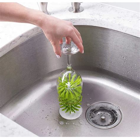 Green Plastic Suction Scrub Cup Brush Wine Bottle Brush with Suction-in ...