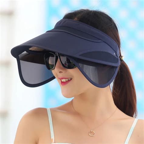 Korean Flexible Air Top Women plastic Sun visor Hat Summer Fold ...