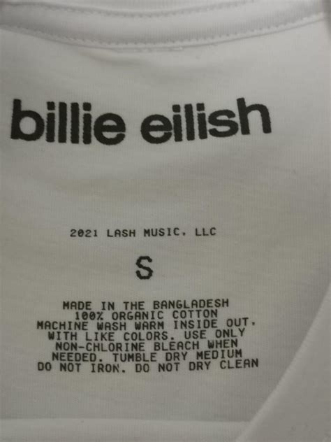 Billie Eilish 2022 Tour White T-Shirt Official Merchandise, Men's Fashion, Tops & Sets, Tshirts ...