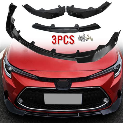 3Pcs Front Bumper Lip Body Cover Kit For Toyota 19-20 Corolla LE XLE Vivid Black | eBay