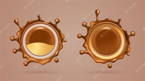 Premium Vector | Realistic chocolate and milk splash