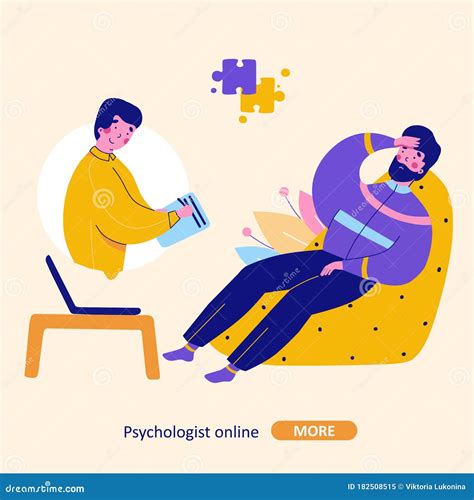 Modern Psychotherapy Online, Vector Flat Cartoon Illustration. Stock Vector - Illustration of ...