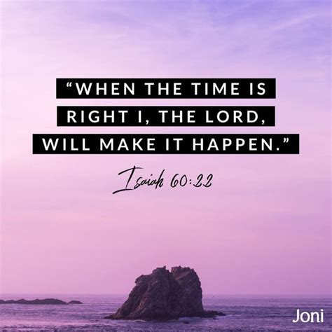 When the Time is Right, the Lord Will Make it Happen