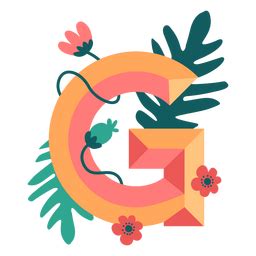 Tropical Nature Letter G Alphabet PNG & SVG Design For T-Shirts