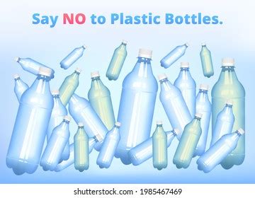 Say No Plastic Bottles Vector Ecological: เวกเตอร์สต็อก (ปลอดค่า ...