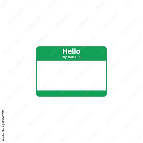 Hello my name is. Vector label sticker Stock Illustration | Adobe Stock