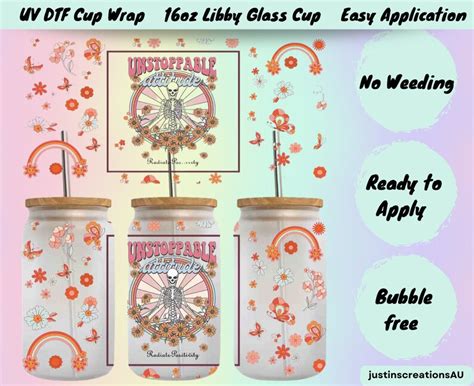 UV DTF Cup Wrap Transfers Ready to Press Transfer - Etsy Australia